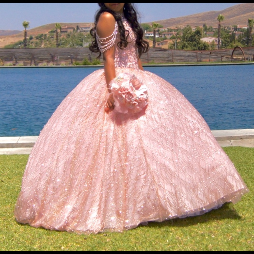 Rose Gold Glamorous Quinceañera Dress